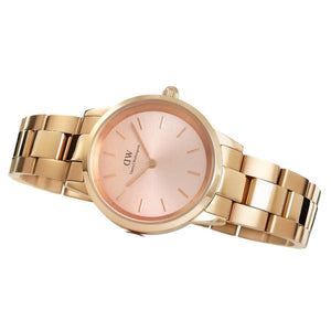 Buy Shop Daniel Wellington Iconic Link Pink Dial Rose Gold Steel Strap Watch For Women - DW00100333 USA Online
