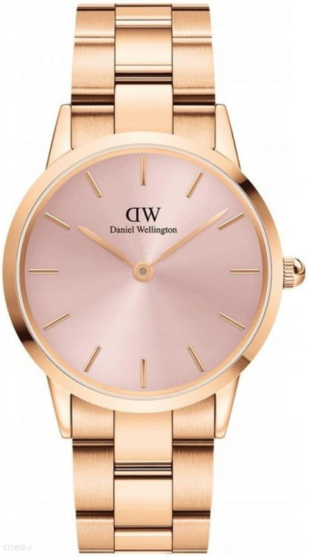 Buy Shop Daniel Wellington Iconic Link Pink Dial Rose Gold Steel Strap Watch For Women - DW00100333 USA Online