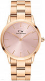 Buy Shop Daniel Wellington Iconic Link Pink Dial Rose Gold Steel Strap Watch For Women - DW00100333 USA Online