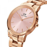 Buy Shop Daniel Wellington Iconic Link Pink Dial Rose Gold Steel Strap Watch For Women - DW00100335 USA Online