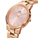 Buy Shop Daniel Wellington Iconic Link Pink Dial Rose Gold Steel Strap Watch For Women - DW00100335 USA Online