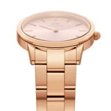 Buy Shop Daniel Wellington Iconic Link Pink Dial Rose Gold Steel Strap Watch For Women - DW00100335 USA Online