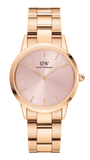 Buy Shop Daniel Wellington Iconic Link Pink Dial Rose Gold Steel Strap Watch For Women - DW00100335 USA Online