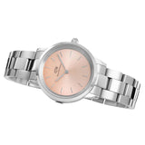 Buy Shop Daniel Wellington Iconic Link Pink Dial Silver Steel Strap Watch For Women - DW00100327 USA Online