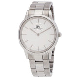 Buy Shop Daniel Wellington Iconic Link White Dial Silver Steel Strap Watch for Women - DW00100203 USA Online
