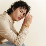 Buy Shop Daniel Wellington Iconic Link Unitone Gold Dial Gold Steel Strap Watch For Women - DW00100403 USA Online