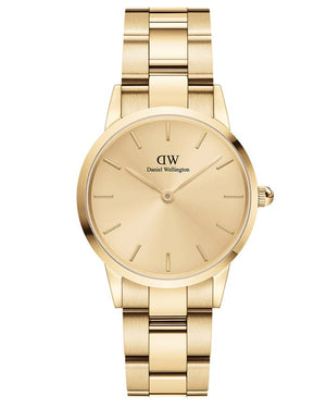 Buy Shop Daniel Wellington Iconic Link Unitone Gold Dial Gold Steel Strap Watch For Women - DW00100403 USA Online