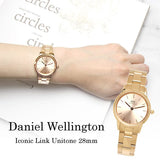 Buy Shop Daniel Wellington Iconic Link Unitone Rose Gold Dial Rose Gold Steel Strap Watch For Women - DW00100401 USA Online