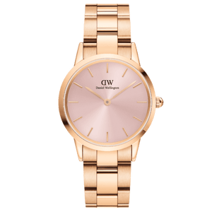 Buy Shop Daniel Wellington Iconic Link Unitone Rose Gold Dial Rose Gold Steel Strap Watch For Women - DW00100401 USA Online