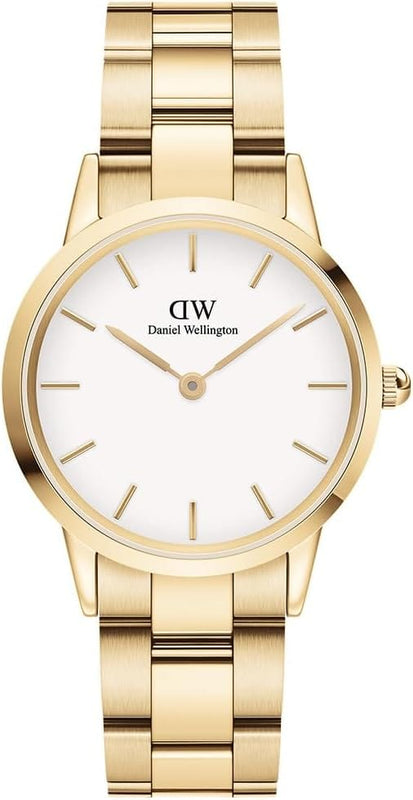 Buy Shop Daniel Wellington Iconic Link White Dial Gold Steel Strap Watch For Men - DW00100343 USA Online