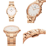 Buy Shop Daniel Wellington Iconic Link White Dial Rose Gold Steel Strap Watch For Women - DW00100209 USA Online