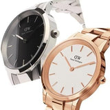 Buy Shop Daniel Wellington Iconic Link White Dial Rose Gold Steel Strap Watch For Women - DW00100209 USA Online