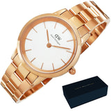 Buy Shop Daniel Wellington Iconic Link White Dial Rose Gold Steel Strap Watch For Women - DW00100209 USA Online