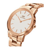 Buy Shop Daniel Wellington Iconic Link White Dial Rose Gold Steel Strap Watch For Women - DW00100209 USA Online