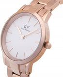 Buy Shop Daniel Wellington Iconic Link White Dial Rose Gold Steel Strap Watch For Women - DW00100209 USA Online