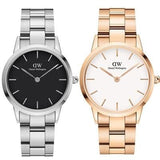 Buy Shop Daniel Wellington Iconic Link White Dial Rose Gold Steel Strap Watch For Women - DW00100209 USA Online