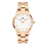 Buy Shop Daniel Wellington Iconic Link White Dial Rose Gold Steel Strap Watch For Women - DW00100209 USA Online