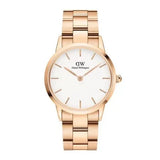 Buy Shop Daniel Wellington Iconic Link White Dial Rose Gold Steel Strap Watch For Women - DW00100209 USA Online