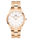 Buy Shop Daniel Wellington Iconic Link White Dial Rose Gold Steel Strap Watch For Women - DW00100209 USA Online