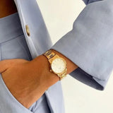 Buy Shop Daniel Wellington Iconic Link White Dial Rose Gold Steel Strap Watch For Women - DW00100211 USA Online