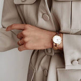 Buy Shop Daniel Wellington Iconic Link White Dial Rose Gold Steel Strap Watch For Women - DW00100211 USA Online