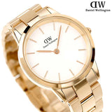 Buy Shop Daniel Wellington Iconic Link White Dial Rose Gold Steel Strap Watch For Women - DW00100211 USA Online