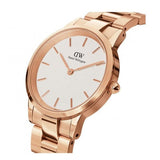Buy Shop Daniel Wellington Iconic Link White Dial Rose Gold Steel Strap Watch For Women - DW00100211 USA Online