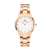 Buy Shop Daniel Wellington Iconic Link White Dial Rose Gold Steel Strap Watch For Women - DW00100211 USA Online