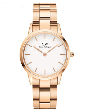 Buy Shop Daniel Wellington Iconic Link White Dial Rose Gold Steel Strap Watch For Women - DW00100211 USA Online