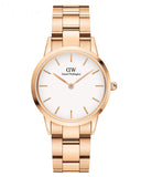 Buy Shop Daniel Wellington Iconic Link White Dial Rose Gold Steel Strap Watch For Women - DW00100211 USA Online