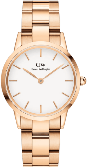 Buy Shop Daniel Wellington Iconic Link White Dial Rose Gold Steel Strap Watch For Women - DW00100211 USA Online