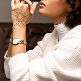 Buy Shop Daniel Wellington Iconic Link White Dial Rose Gold Steel Strap Watch for Women - DW00100213 USA Online