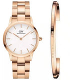 Buy Shop Daniel Wellington Iconic Link White Dial Rose Gold Steel Strap Watch for Women - DW00100213 USA Online