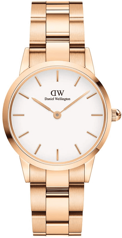 Buy Shop Daniel Wellington Iconic Link White Dial Rose Gold Steel Strap Watch for Women - DW00100213 USA Online