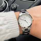Buy Shop Daniel Wellington Iconic Link White Dial Silver Steel Strap Watch For Women - DW00100205 USA Online