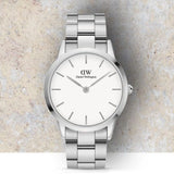 Buy Shop Daniel Wellington Iconic Link White Dial Silver Steel Strap Watch For Women - DW00100205 USA Online