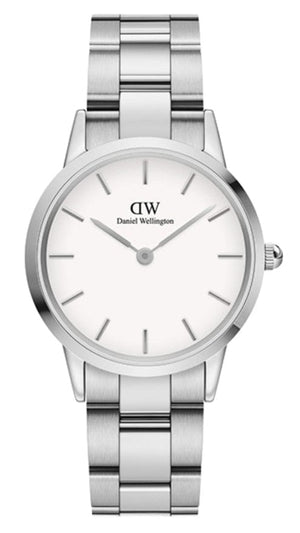 Buy Shop Daniel Wellington Iconic Link White Dial Silver Steel Strap Watch For Women - DW00100205 USA Online