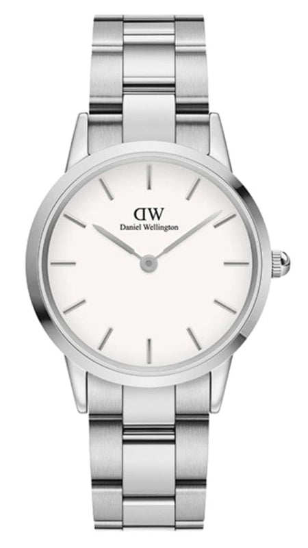 Buy Shop Daniel Wellington Iconic Link White Dial Silver Steel Strap Watch For Women - DW00100205 USA Online