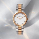 Buy Shop Daniel Wellington Iconic Link White Dial Two Tone Steel Strap Watch For Women - DW00100358 USA Online