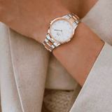 Buy Shop Daniel Wellington Iconic Link White Dial Two Tone Steel Strap Watch For Women - DW00100358 USA Online