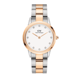 Buy Shop Daniel Wellington Iconic Link White Dial Two Tone Steel Strap Watch For Women - DW00100358 USA Online