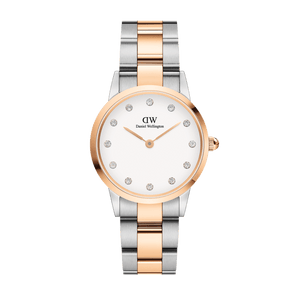 Buy Shop Daniel Wellington Iconic Link White Dial Two Tone Steel Strap Watch For Women - DW00100358 USA Online