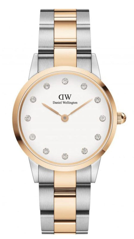 Buy Shop Daniel Wellington Iconic Link White Dial Two Tone Steel Strap Watch For Women - DW00100358 USA Online