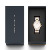 Buy Shop Daniel Wellington Iconic Link White Dial Two Tone Steel Strap Watch For Women - DW00100359 USA Online
