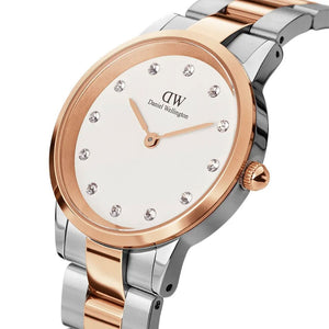 Buy Shop Daniel Wellington Iconic Link White Dial Two Tone Steel Strap Watch For Women - DW00100359 USA Online