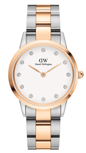 Buy Shop Daniel Wellington Iconic Link White Dial Two Tone Steel Strap Watch For Women - DW00100359 USA Online