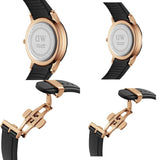 Daniel Wellington Iconic Motion Black Dial Rubber Strap Watch For Women - DW00100426