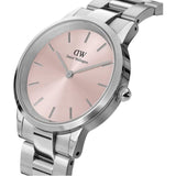 Buy Shop Daniel Wellington Iconic Pink Dial Silver Steel Strap Watch For Women - DW00100329 USA Online