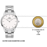 Buy Shop Daniel Wellington Iconic White Dial Silver Steel Strap Watch For Men - DW00100341 USA Online