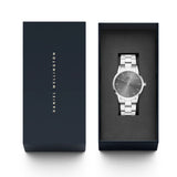 Buy Shop Daniel Wellington Link Grey Dial Silver Steel Strap Watch For Men - DW00100328 USA Online